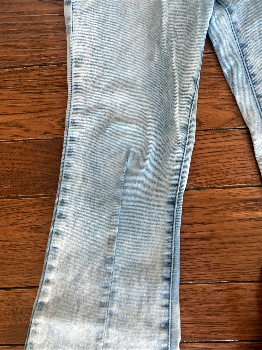 KanCan Light Blue Flare Jeans with Frayed Hem - Picture 6 of 8